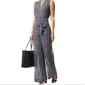 Michael Kors Leopard Print Wide Legged Jumpsuit